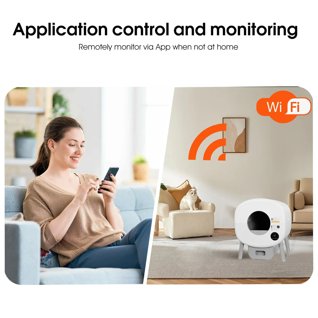 Automatic Smart Cat Litter Box, Large Capacity Self-Cleaning Litter Box with Infrared/Gravity/Ambient Light Function(Model B) Next Gen Luxe Solutions