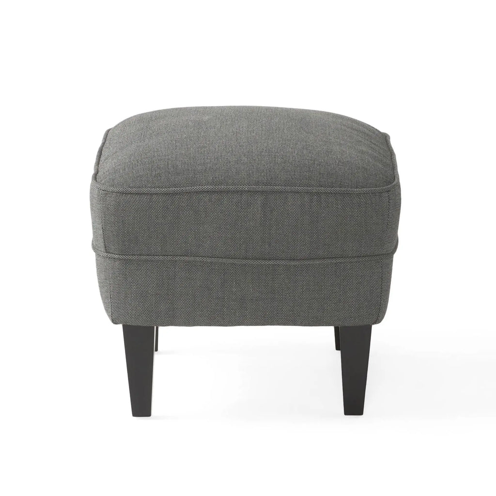 Contemporary Grey Fabric Club Chair and Ottoman Set | Plush Cushioned Armchair with Matching Ottoman – Modern Living Room Next Gen Luxe Solutions