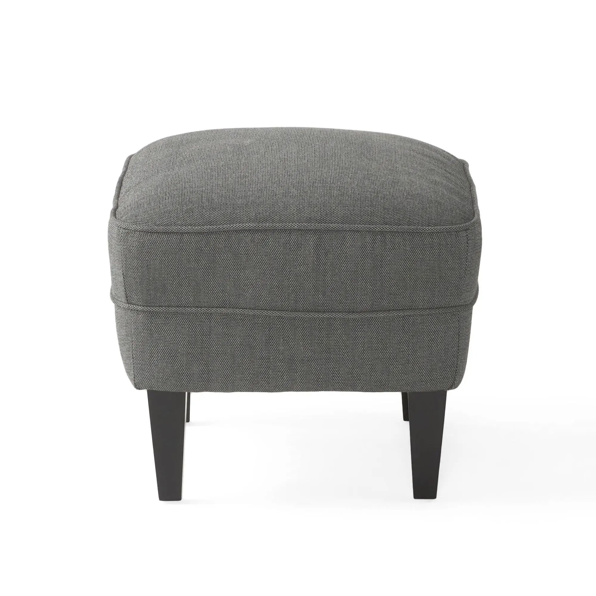 Contemporary Grey Fabric Club Chair and Ottoman Set | Plush Cushioned Armchair with Matching Ottoman – Modern Living Room Next Gen Luxe Solutions