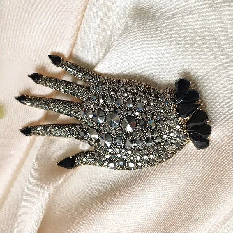 Crystal Palm Brooch – Bold Statement Chest Pin Next Gen Luxe Solutions