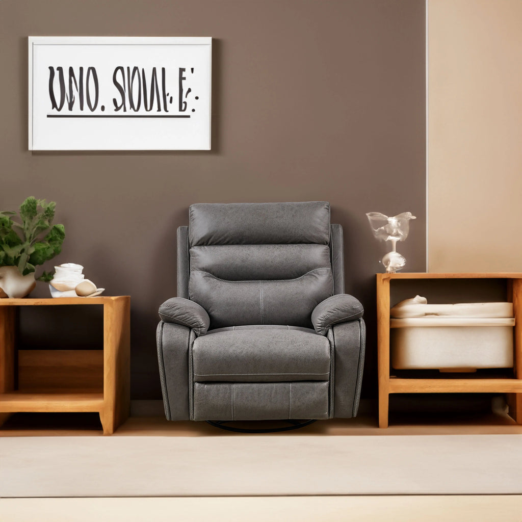 Liyasi Dual OKIN Motor Power Swivel Rocker Recliner Chair | 240° Swivel, Infinite Position, Power Headrest, USB Charging, 330 lb – Gray Next Gen Luxe Solutions