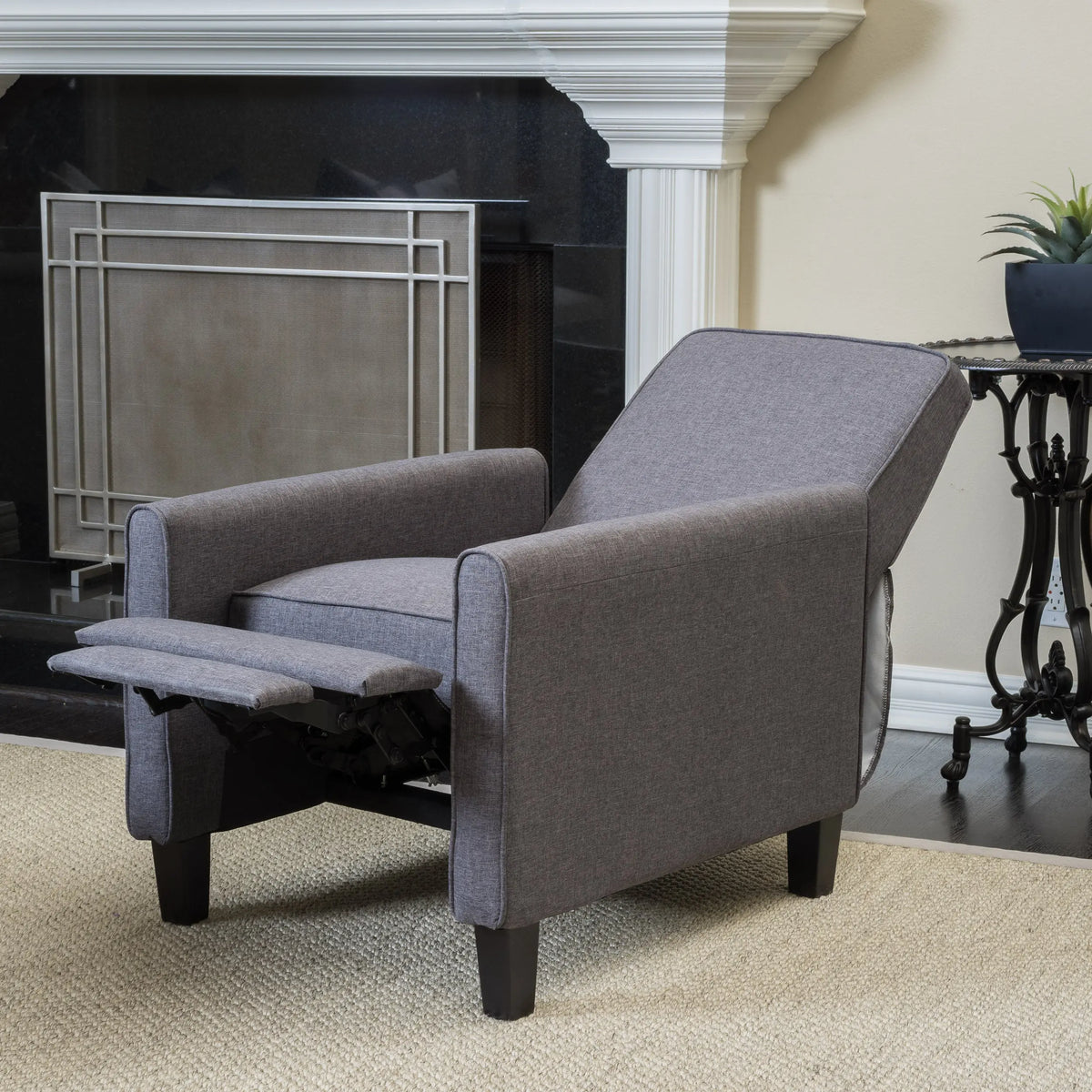 Smoke Fabric Push-Back Chair – Elegant Accent Chair for Home Décor Next Gen Luxe Solutions