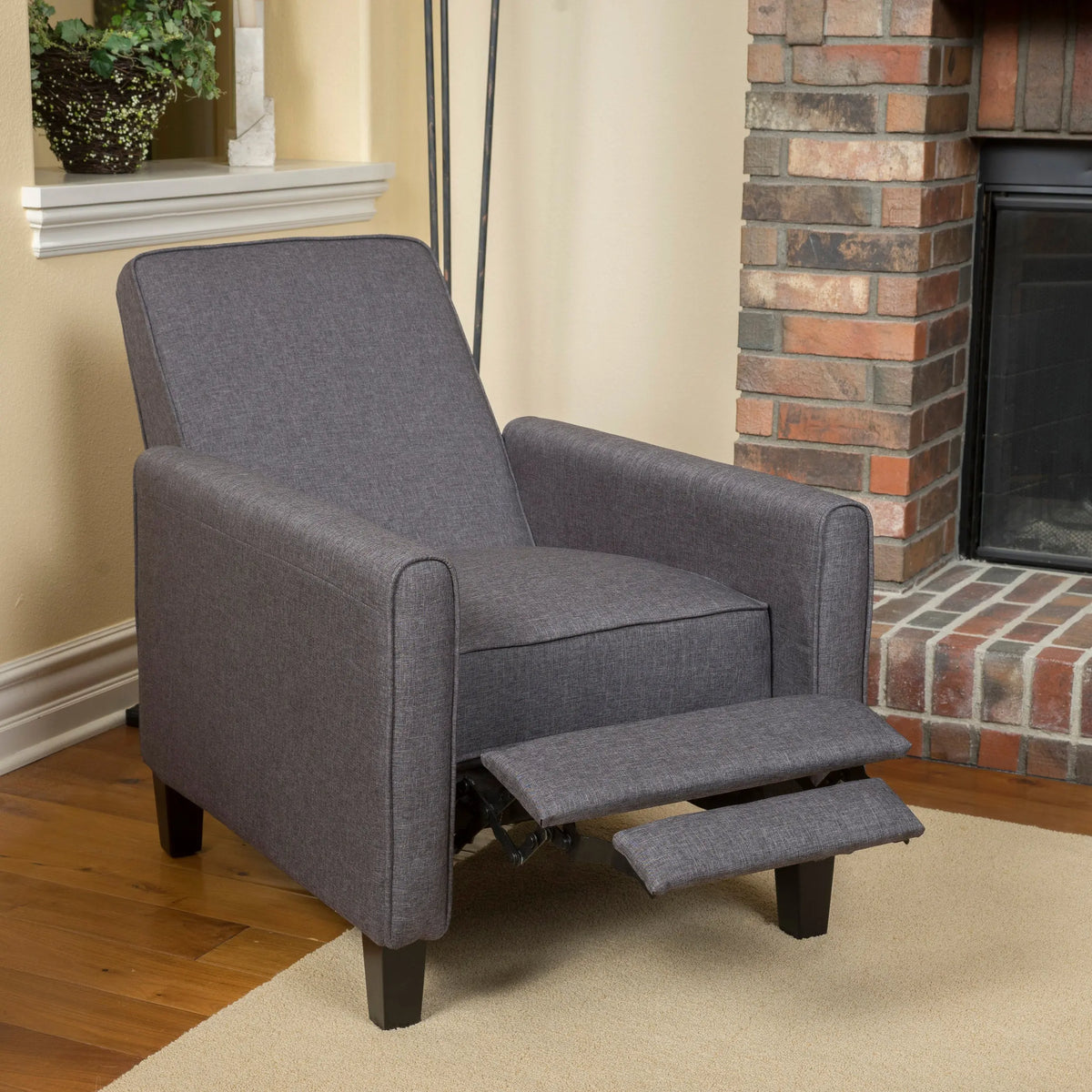 Smoke Fabric Push-Back Chair – Elegant Accent Chair for Home Décor Next Gen Luxe Solutions