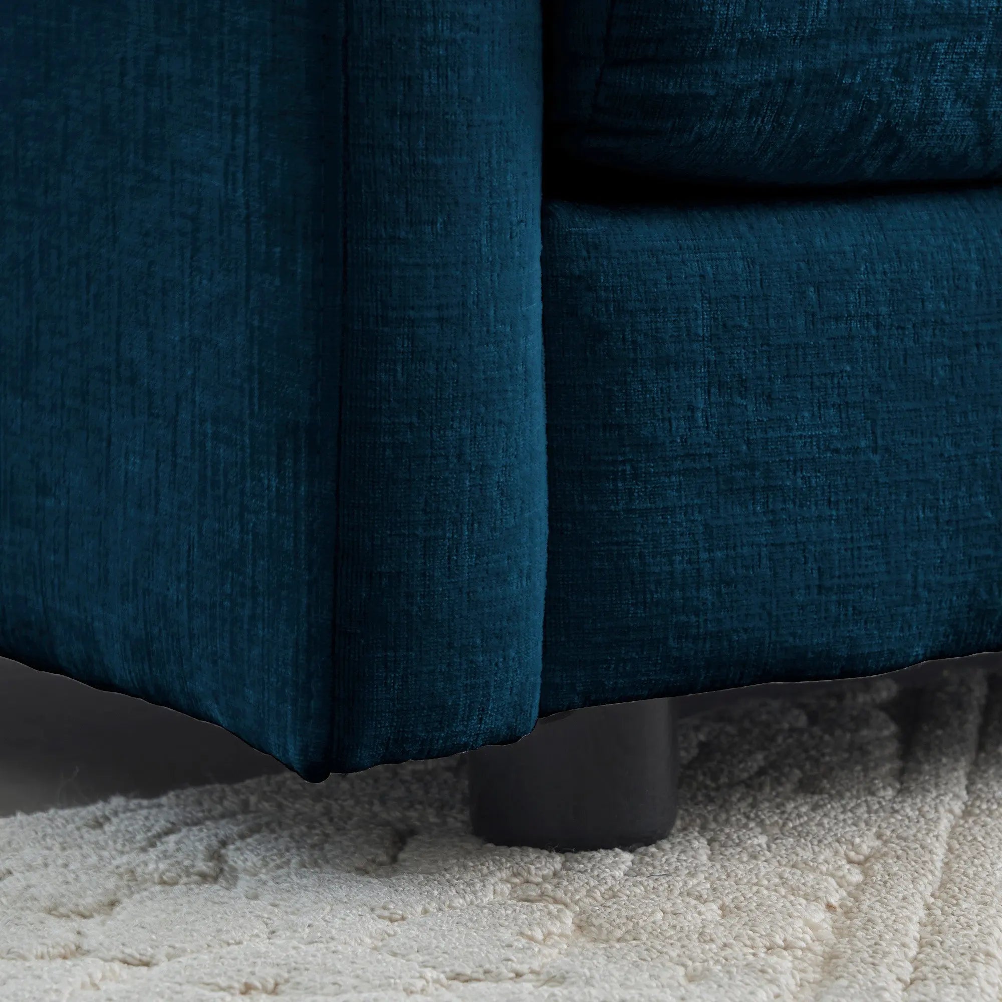 Modern Blue Chenille Loveseat Sofa – Deep Seat 2-Seater with 4 Pillows | Upholstered Living Room Couch Next Gen Luxe Solutions