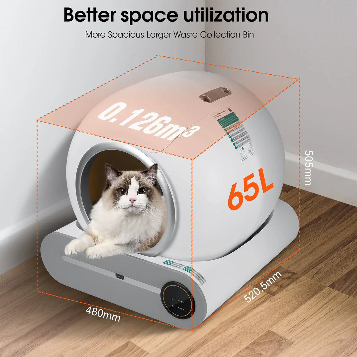 Self-Cleaning Cat Litter Box – Auto Scooping, Odor Removal, WiFi App Control | 65L Capacity Next Gen Luxe Solutions