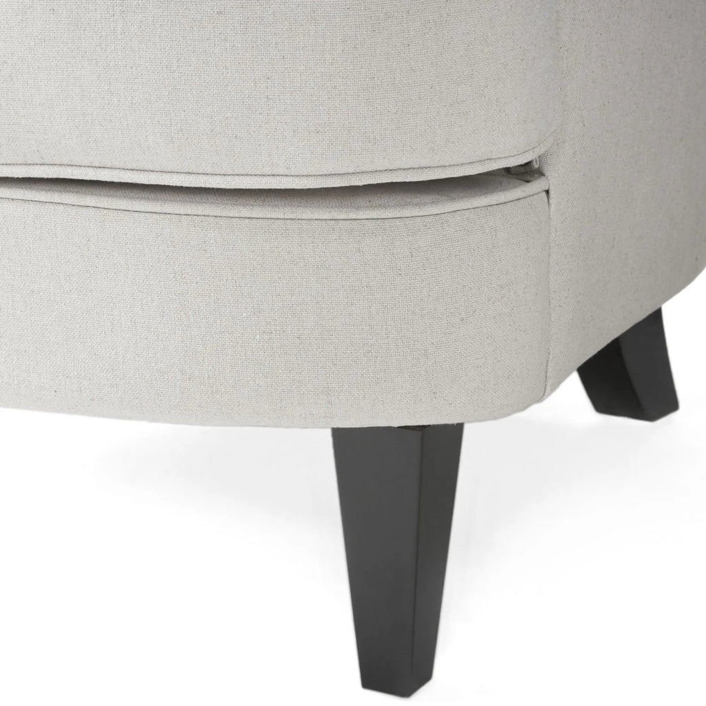 Contemporary Light Gray Fabric Club Chair & Ottoman Set | Upholstered Armchair with Matching Ottoman, 300 lb Capacity – Modern Living Room Next Gen Luxe Solutions