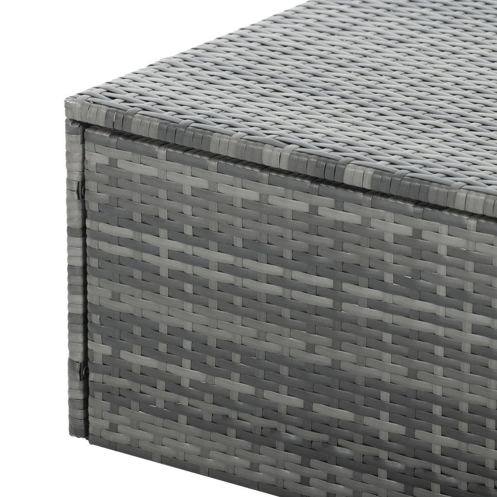 5-Piece Outdoor PE Wicker Patio Furniture Set | Sofa, 3 Ottomans & Lift-Top Coffee Table Next Gen Luxe Solutions