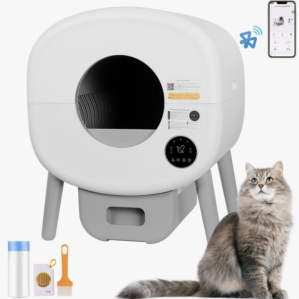 Automatic Smart Cat Litter Box, Large Capacity Self-Cleaning Litter Box with Infrared/Gravity/Ambient Light Function(Model B) Next Gen Luxe Solutions