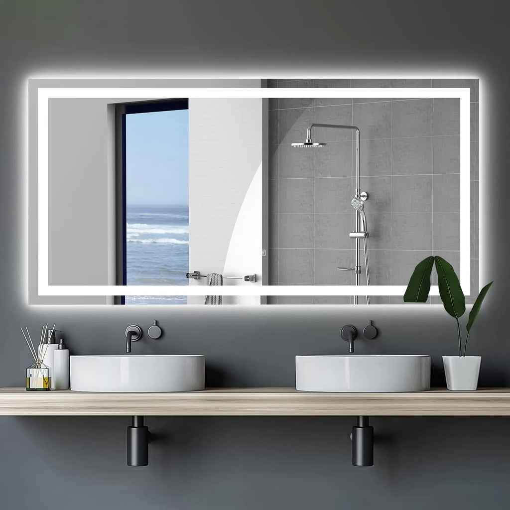 72" x 36" LED Bathroom Vanity Mirror with Anti-Fog & Dimming – Lighted Wall Mirror Next Gen Luxe Solutions