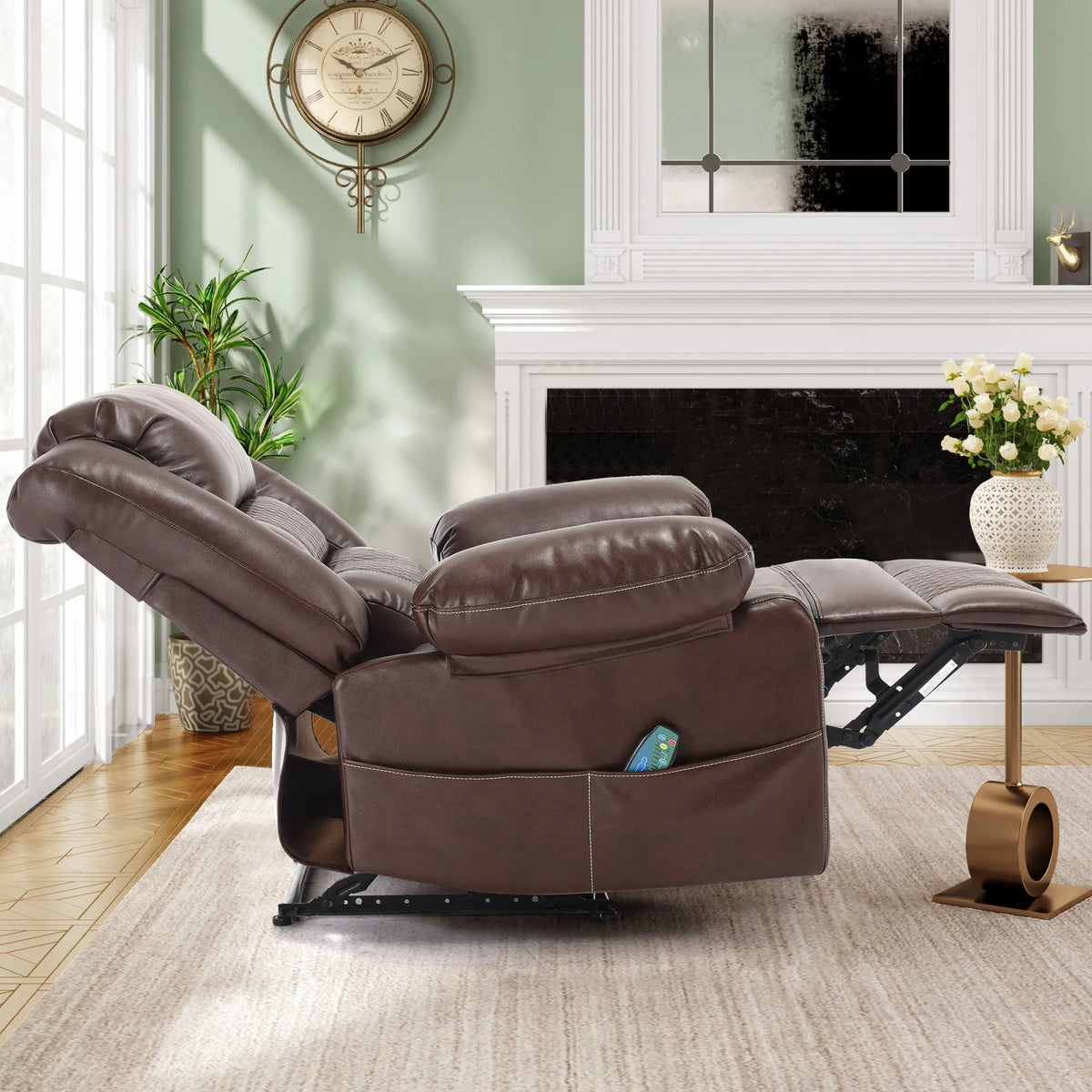 Breathable Leather Massage Recliner Chair Manual Living Room Reclining Sofa Next Gen Luxe Solutions