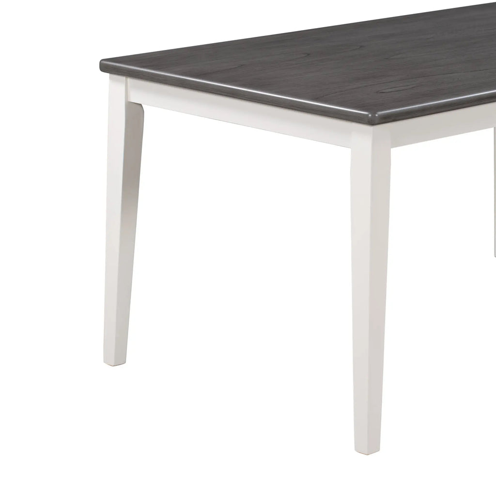 TREXM 6-Piece Classic Dining Set – Table, 4 Upholstered Chairs & Bench (White+Gray) Next Gen Luxe Solutions