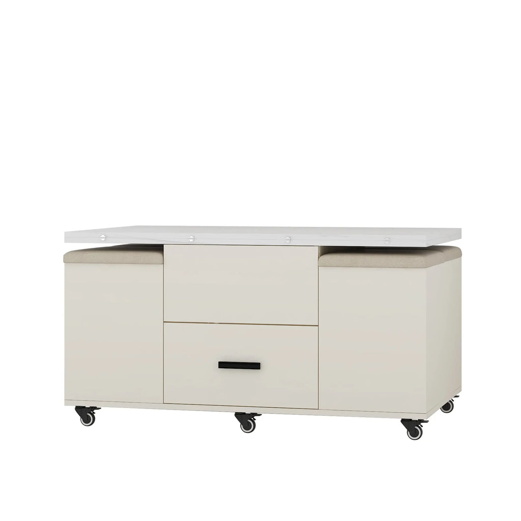 Modern Lift-Top Coffee Table with 4 Chairs, Expandable Storage – Hidden Compartment & 2 Drawers Next Gen Luxe Solutions