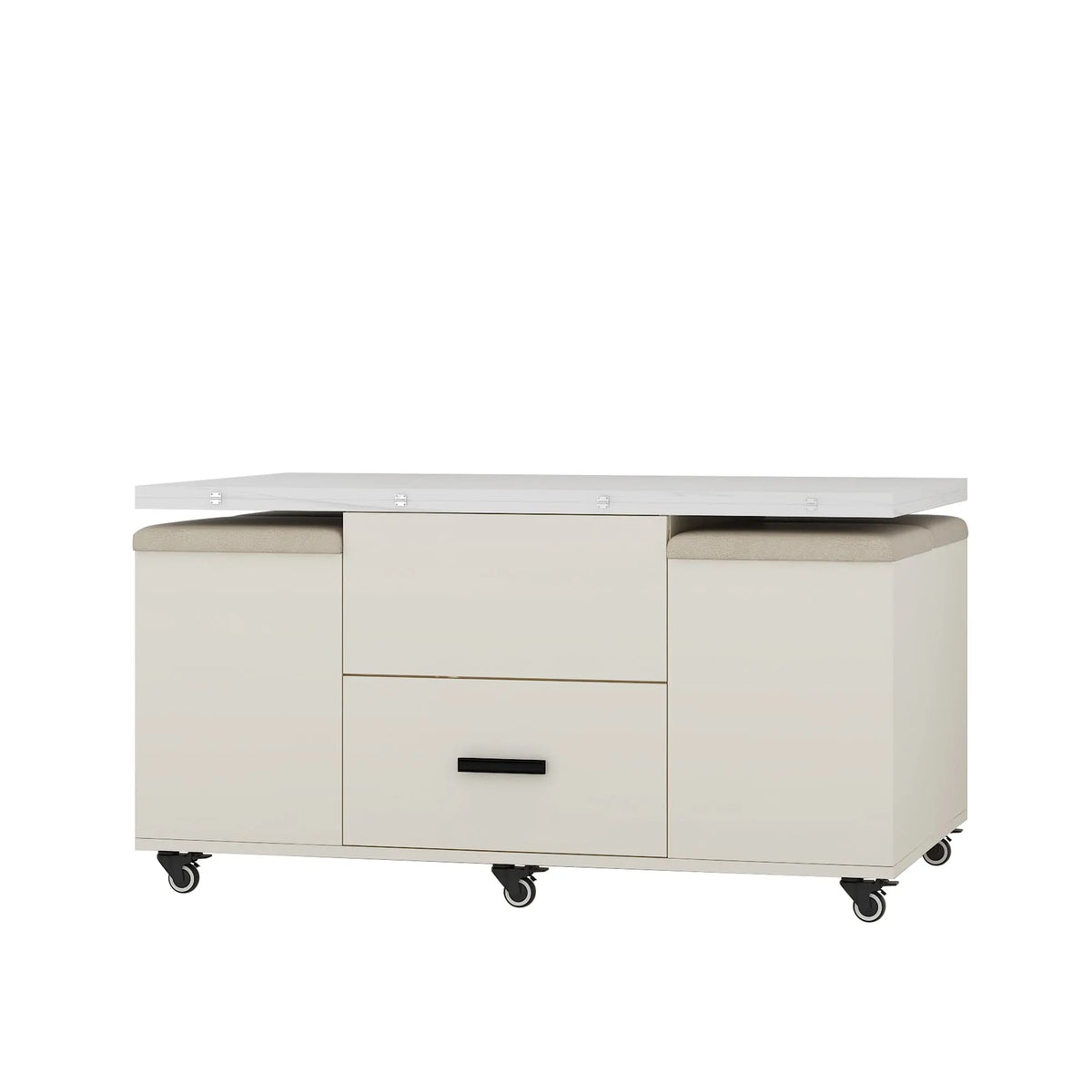 Modern Lift-Top Coffee Table with 4 Chairs, Expandable Storage – Hidden Compartment & 2 Drawers Next Gen Luxe Solutions