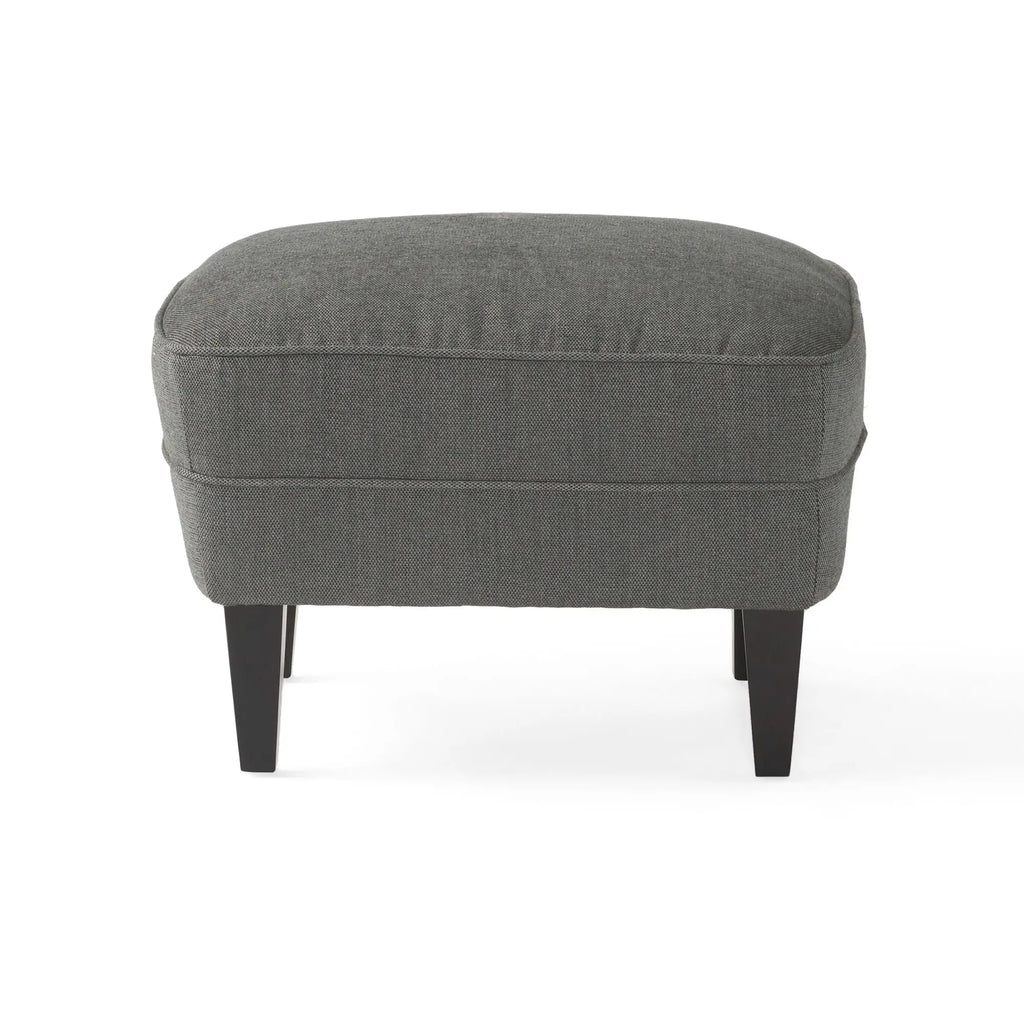 Contemporary Grey Fabric Club Chair and Ottoman Set | Plush Cushioned Armchair with Matching Ottoman – Modern Living Room Next Gen Luxe Solutions