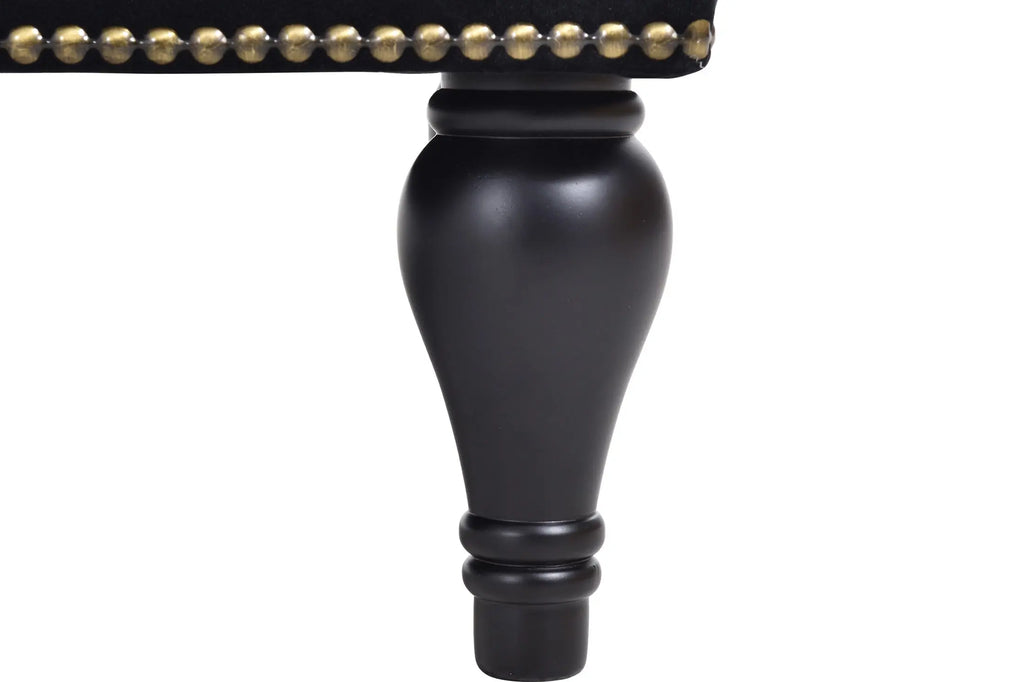 58 Inch Velvet Lounge Chair Button Tufted Right Arm Chaise with Nailhead Decoration Next Gen Luxe Solutions