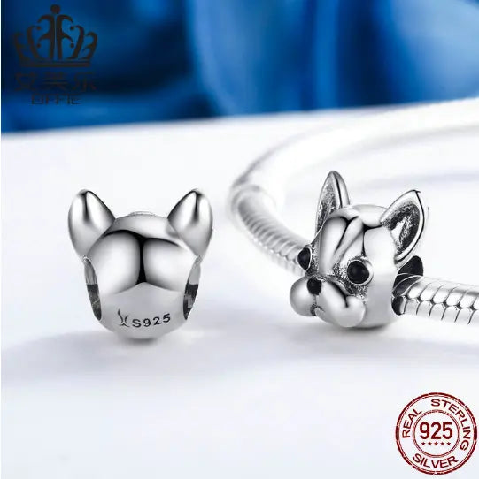 S925 Sterling Silver French Bulldog Charm Bead Next Gen Luxe Solutions