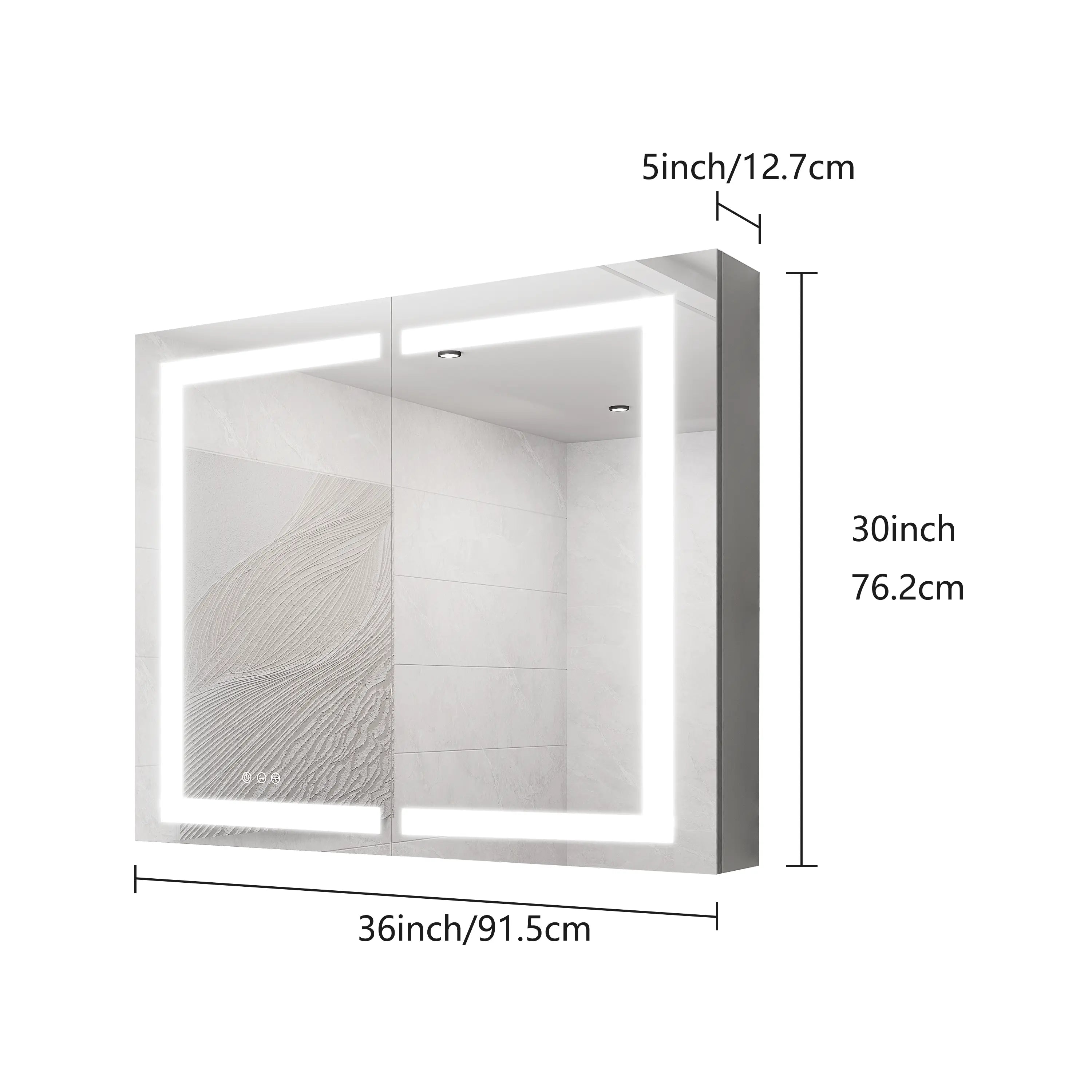 36 x 30 Inch LED Medicine Cabinet | Anti-Fog, Dimmable, Recessed or Surface Mount, Double Door Bathroom Cabinet with Touch Switch Next Gen Luxe Solutions