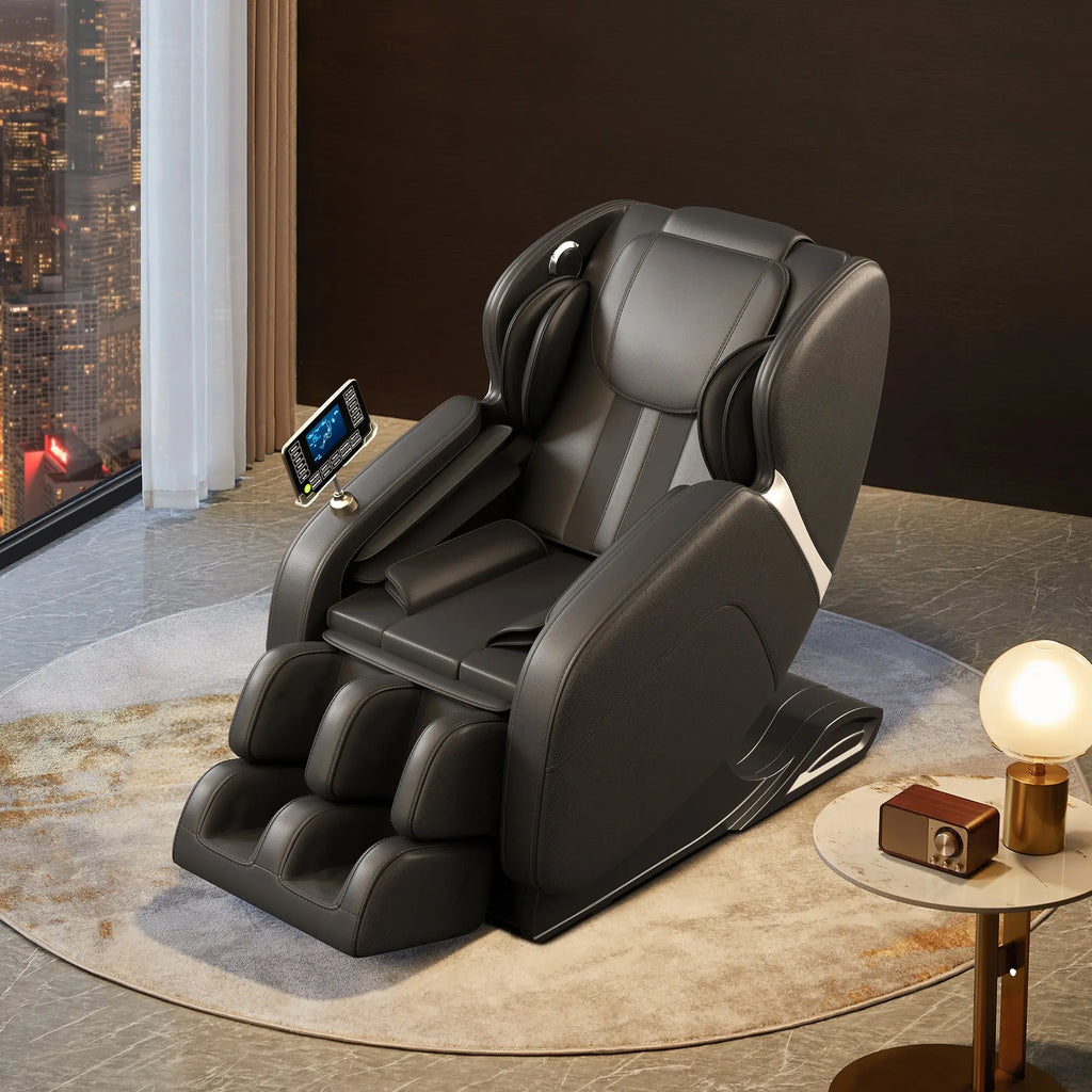 Full Body Deep Tissue Massage Chair with Foot Massage, 8 Fixed Rollers & Touch Screen – Fits 5'1"–5'9" (Black) Next Gen Luxe Solutions