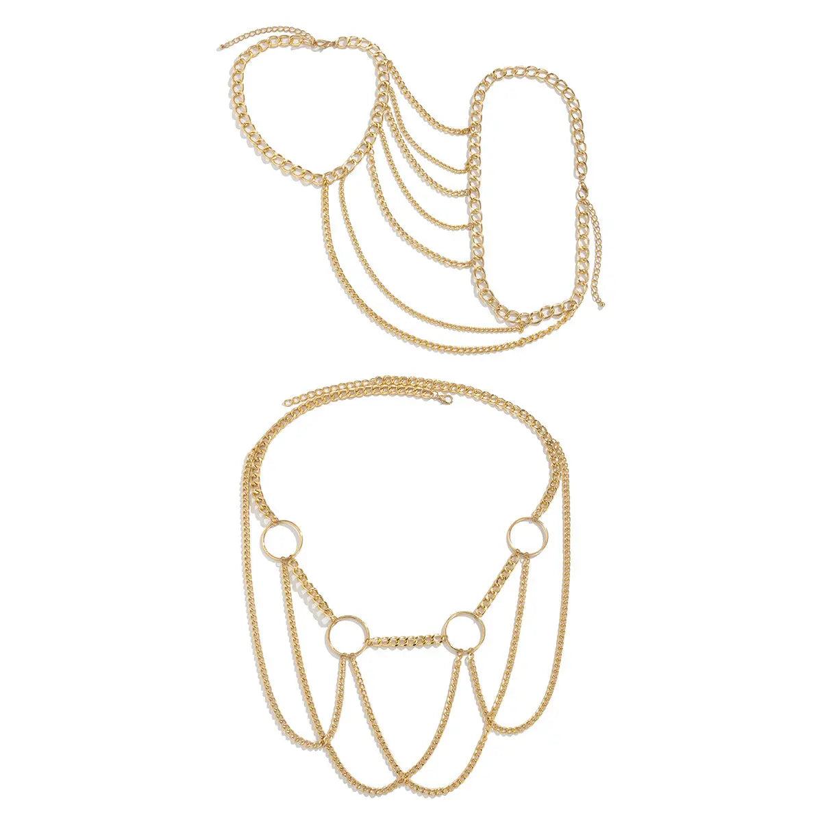 Punk Metal Tassel Chest Chain – U-Shape Cross Body & Waist Chain Next Gen Luxe Solutions