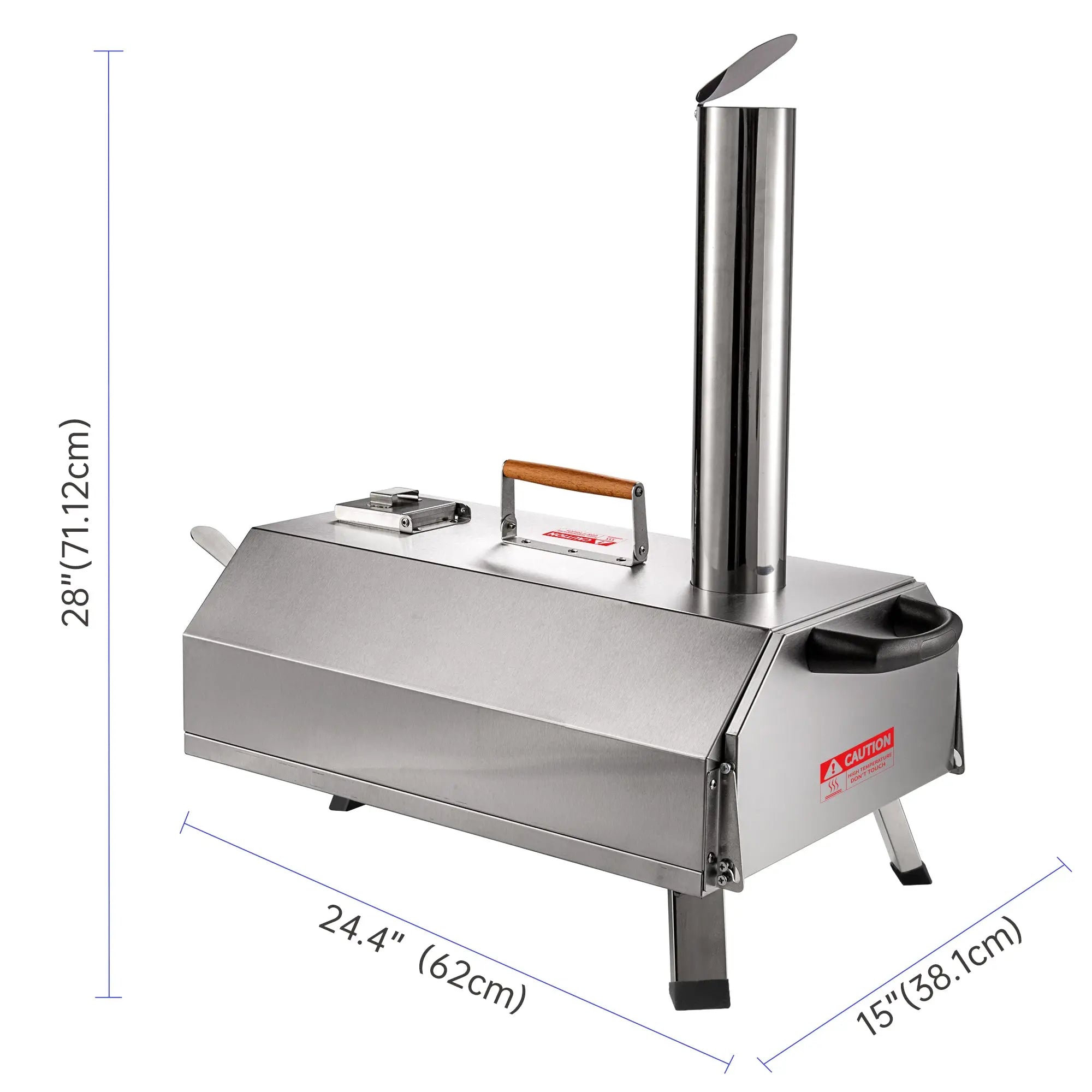 Stainless Steel Pizza Oven Outdoor 12" Automatic Rotatable Pizza Ovens Portable Wood Fired Pizza Oven Pizza Maker with Timer Next Gen Luxe Solutions