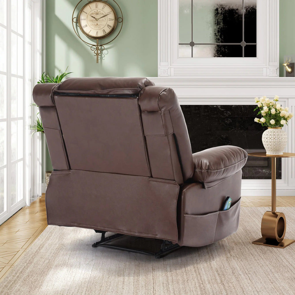Breathable Leather Massage Recliner Chair Manual Living Room Reclining Sofa Next Gen Luxe Solutions