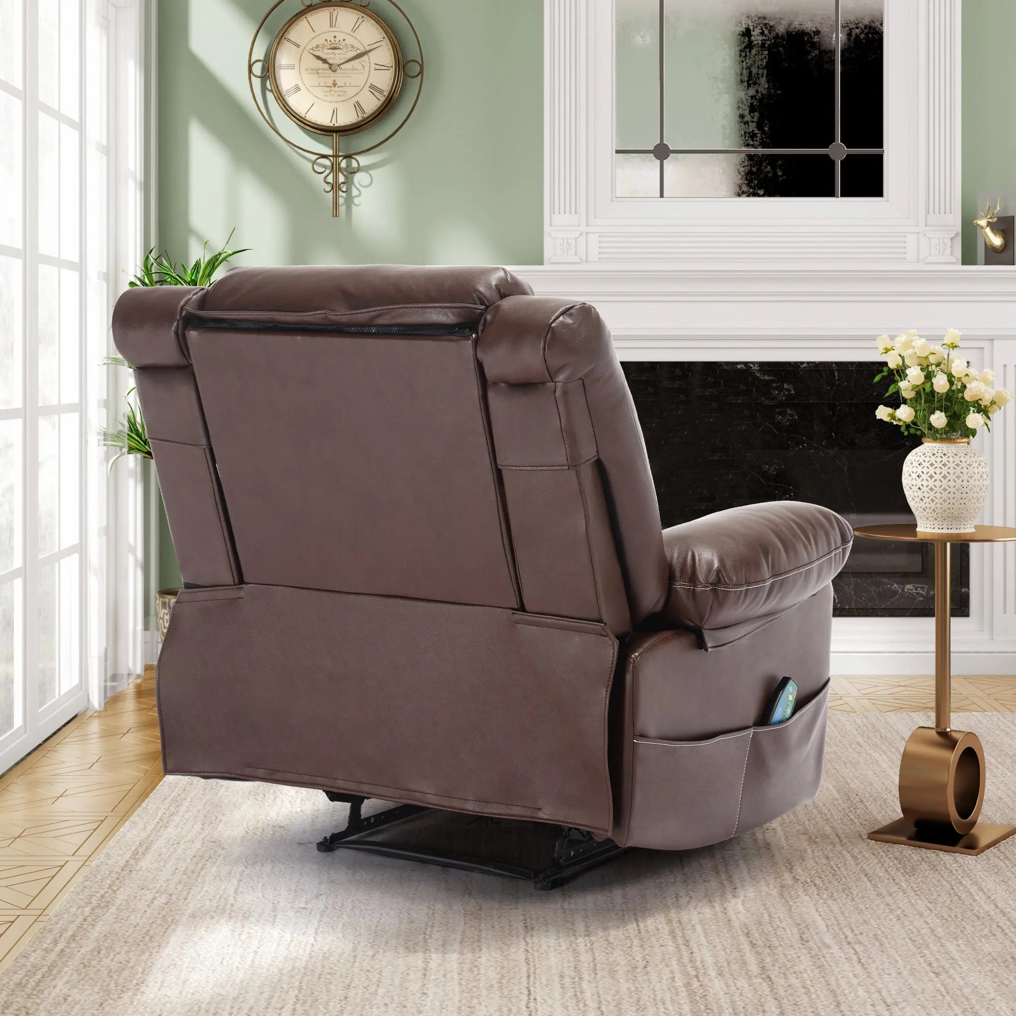 Breathable Leather Massage Recliner Chair Manual Living Room Reclining Sofa Next Gen Luxe Solutions