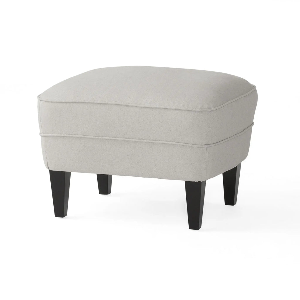Contemporary Light Gray Fabric Club Chair & Ottoman Set | Upholstered Armchair with Matching Ottoman, 300 lb Capacity – Modern Living Room Next Gen Luxe Solutions