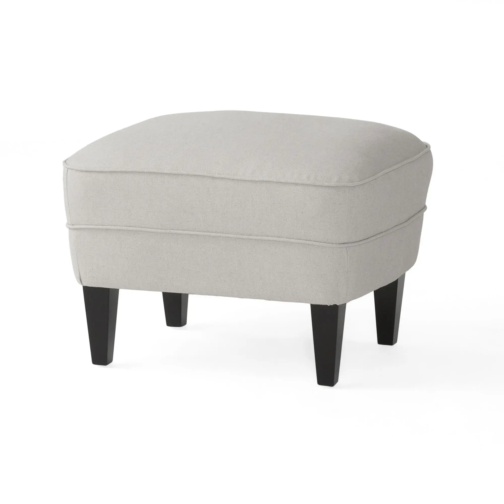 Contemporary Light Gray Fabric Club Chair & Ottoman Set | Upholstered Armchair with Matching Ottoman, 300 lb Capacity – Modern Living Room Next Gen Luxe Solutions