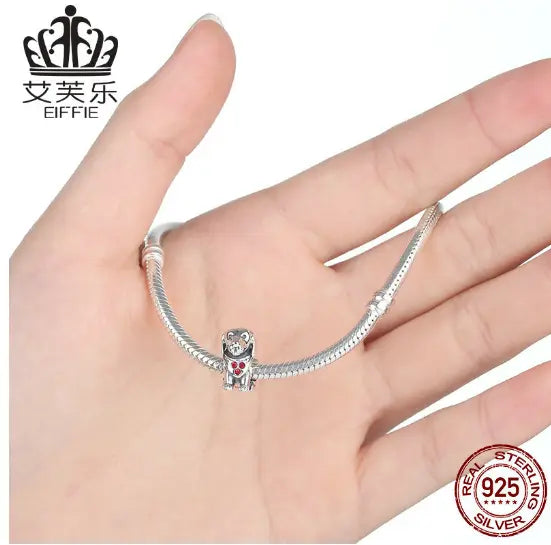S925 Sterling Silver Puppy Spacer Bead – DIY Charm Bracelet Accessory Next Gen Luxe Solutions