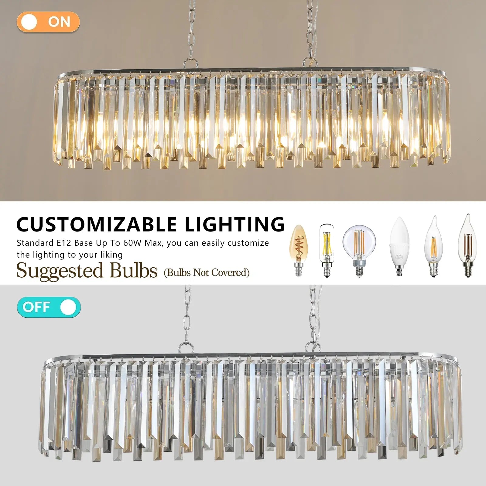 Modern Oval Crystal Ceiling Chandelier – Luxury Home Décor Light Fixture Next Gen Luxe Solutions
