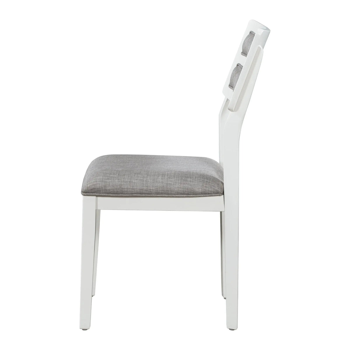 TREXM 6-Piece Classic Dining Set – Table, 4 Upholstered Chairs & Bench (White+Gray) Next Gen Luxe Solutions