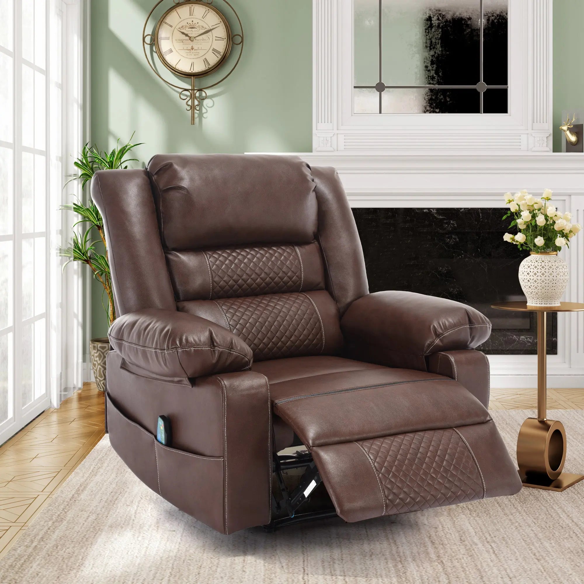 Breathable Leather Massage Recliner Chair Manual Living Room Reclining Sofa Next Gen Luxe Solutions