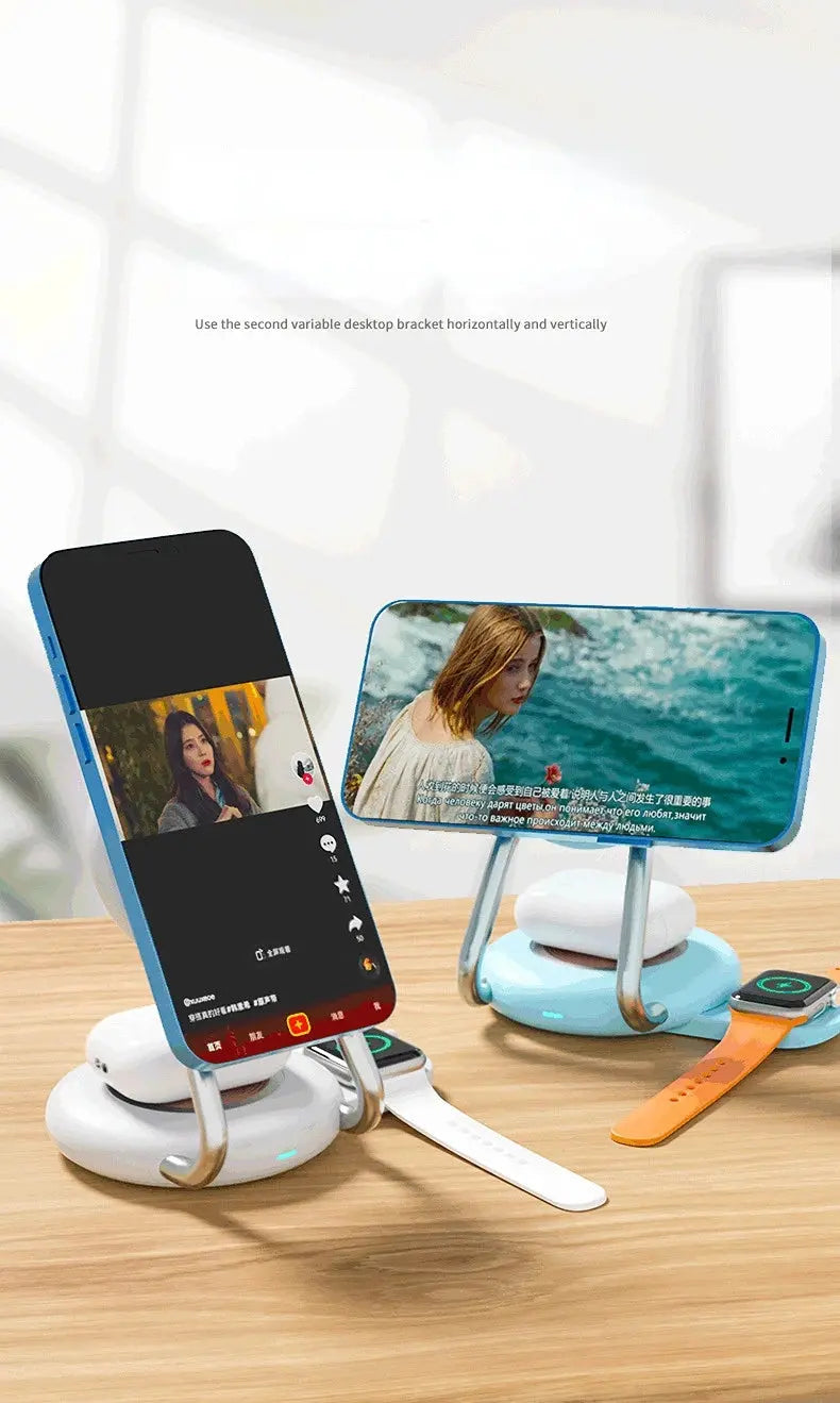 3-in-1 Magnetic Wireless Charging Stand | 15W Fast Charge for iPhone, Apple Watch & Samsung Next Gen Luxe Solutions