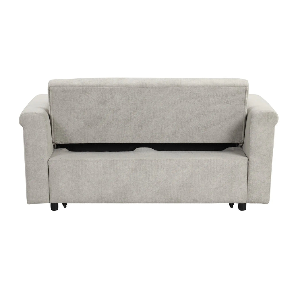 Convertible 2-Seat Sofa Bed | Pull-Out Sleeper Sofa with Adjustable Backrest & Foam + Pocket Spring Cushions in Beige Next Gen Luxe Solutions
