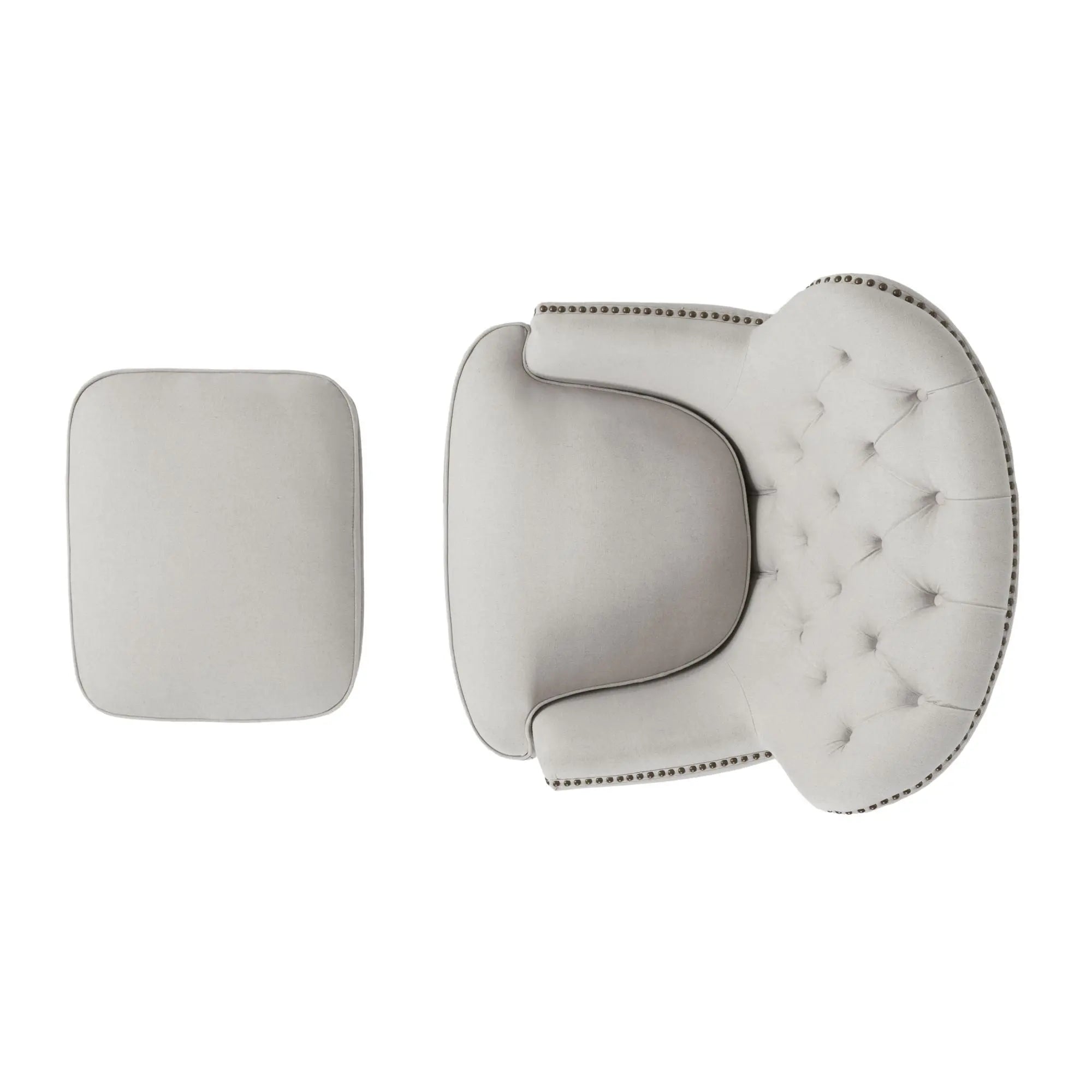 Contemporary Light Gray Fabric Club Chair & Ottoman Set | Upholstered Armchair with Matching Ottoman, 300 lb Capacity – Modern Living Room Next Gen Luxe Solutions