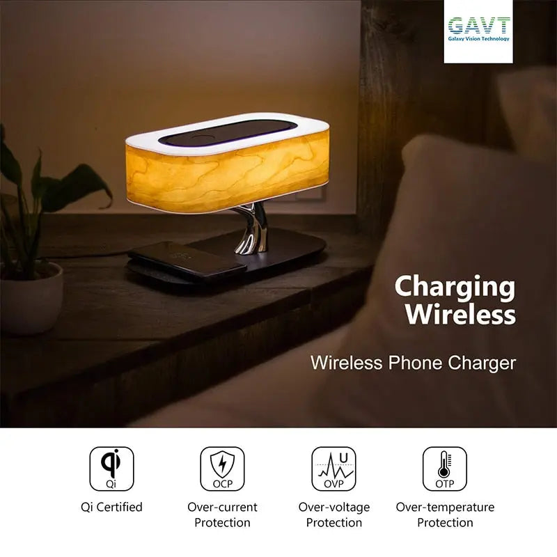 Modern Tree LED Table Lamp | Dimmable, Bluetooth Speaker & Wireless Phone Charger Next Gen Luxe Solutions