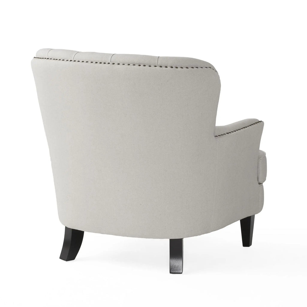 Contemporary Light Gray Fabric Club Chair & Ottoman Set | Upholstered Armchair with Matching Ottoman, 300 lb Capacity – Modern Living Room Next Gen Luxe Solutions