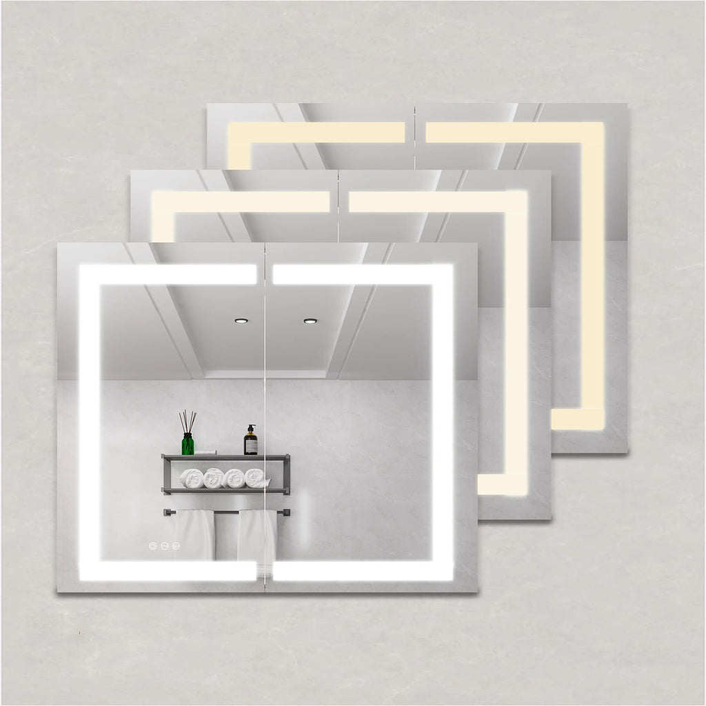 36 x 30 Inch LED Medicine Cabinet | Anti-Fog, Dimmable, Recessed or Surface Mount, Double Door Bathroom Cabinet with Touch Switch Next Gen Luxe Solutions