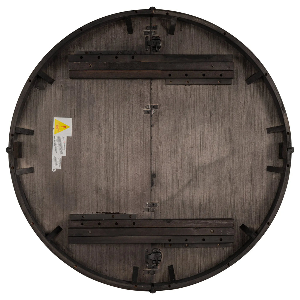 TREXM Farmhouse Round Extendable Dining Table with 16" Leaf – Espresso Wood Kitchen Table Next Gen Luxe Solutions
