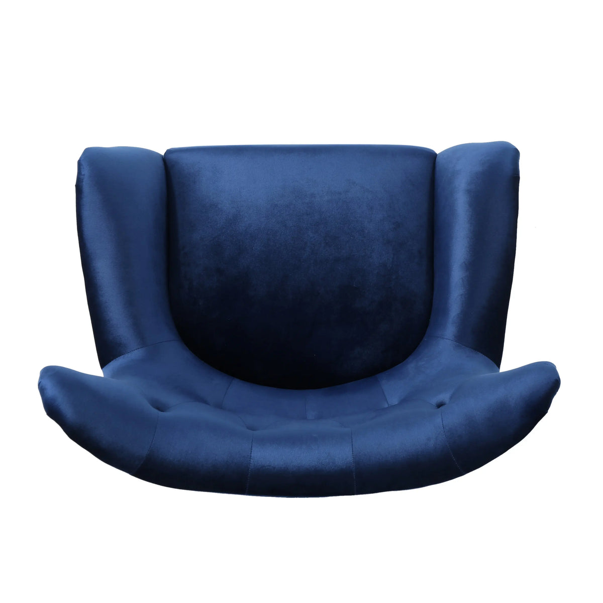 Navy Blue Velvet Wingback Armchair – Button-Tufted, Mid-Century Modern | Oak Wood Frame Next Gen Luxe Solutions