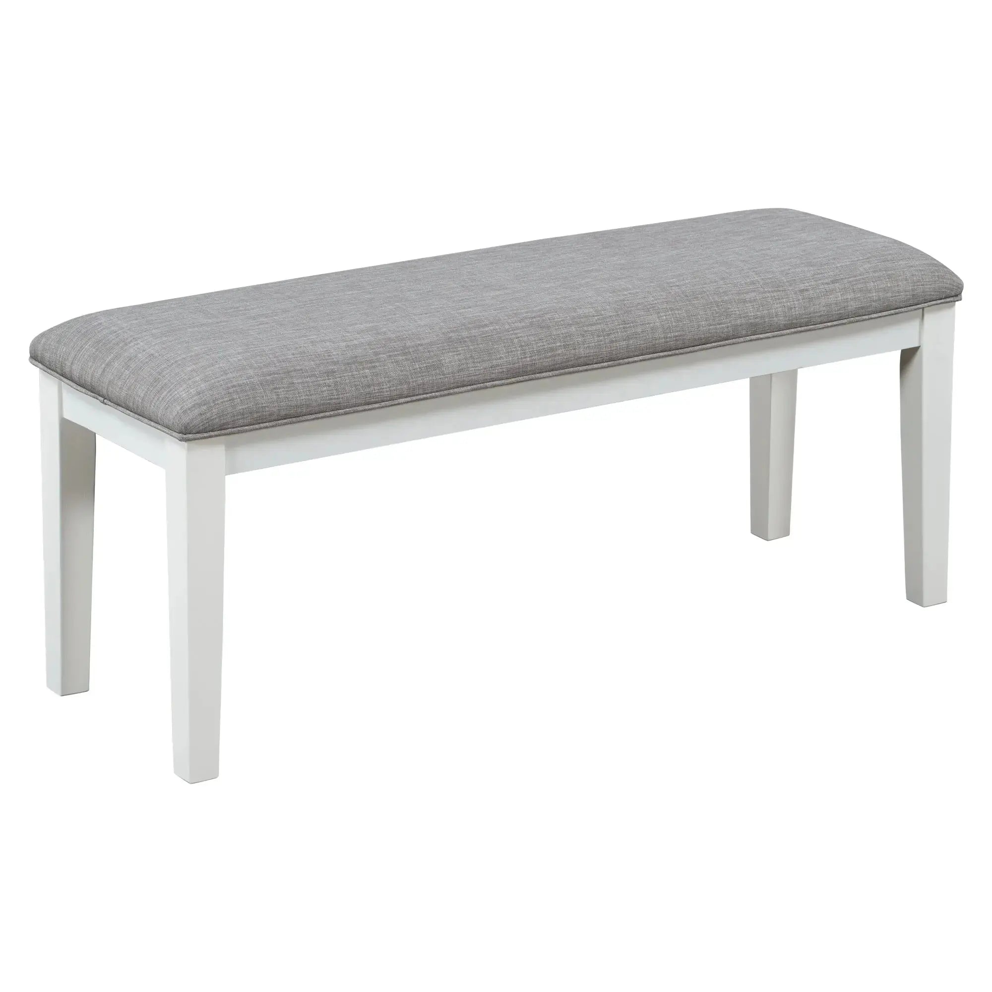 TREXM 6-Piece Classic Dining Set – Table, 4 Upholstered Chairs & Bench (White+Gray) Next Gen Luxe Solutions