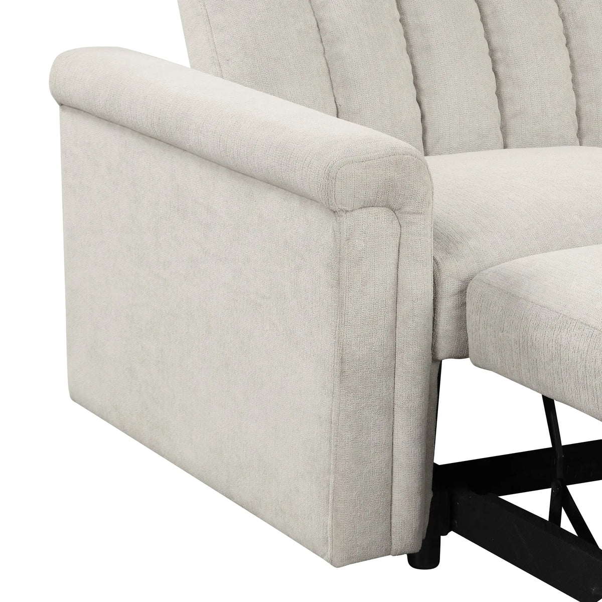 Convertible 2-Seat Sofa Bed | Pull-Out Sleeper Sofa with Adjustable Backrest & Foam + Pocket Spring Cushions in Beige Next Gen Luxe Solutions