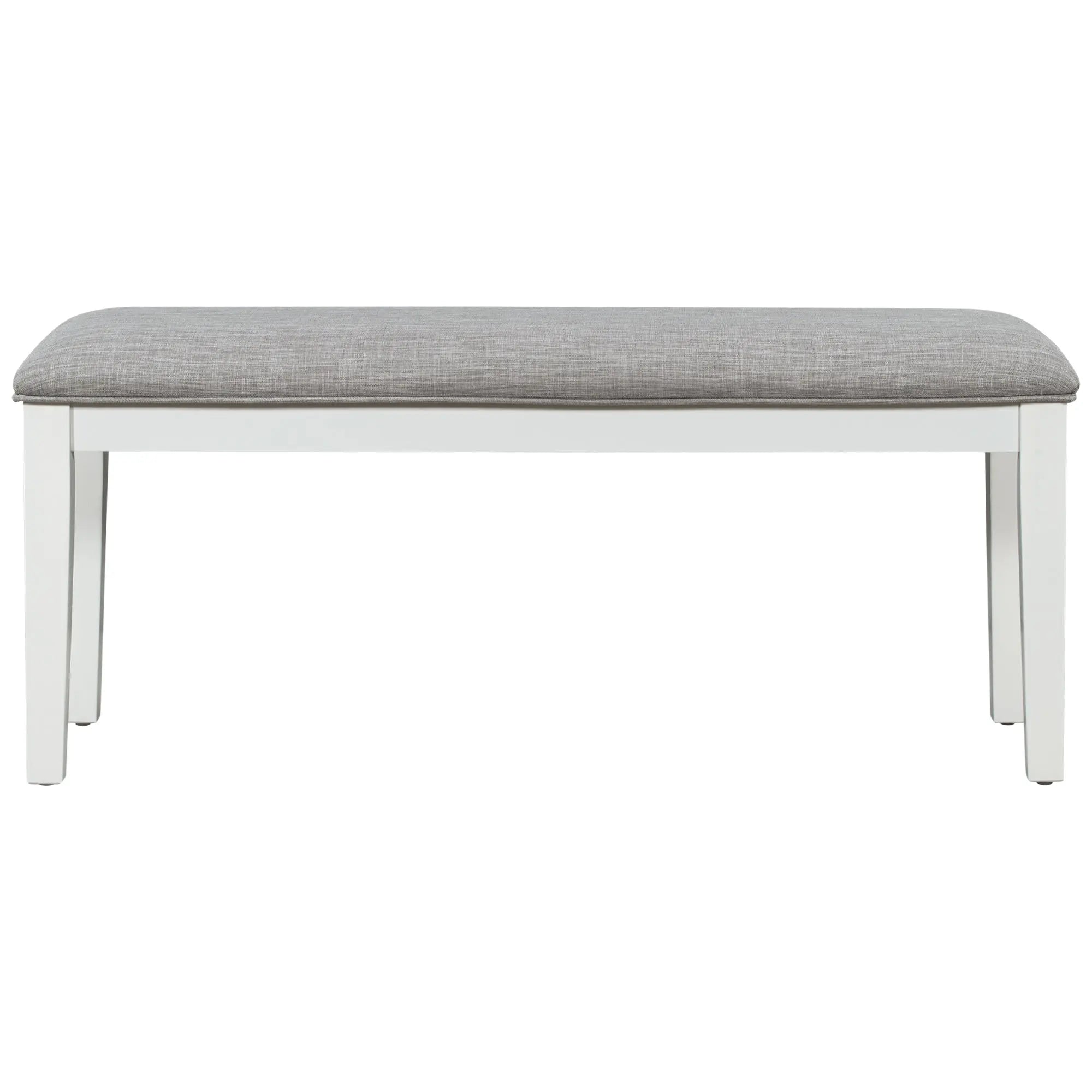 TREXM 6-Piece Classic Dining Set – Table, 4 Upholstered Chairs & Bench (White+Gray) Next Gen Luxe Solutions