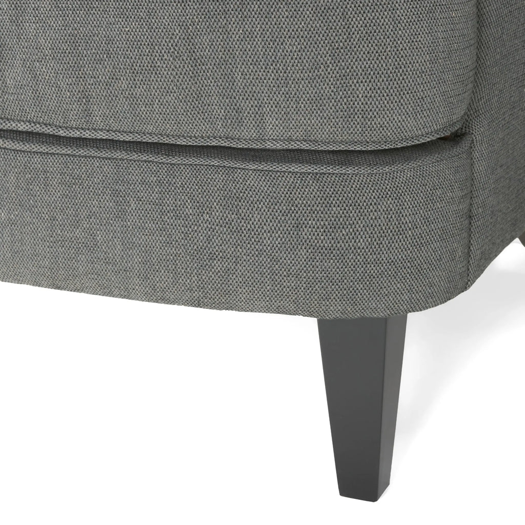 Contemporary Grey Fabric Club Chair and Ottoman Set | Plush Cushioned Armchair with Matching Ottoman – Modern Living Room Next Gen Luxe Solutions