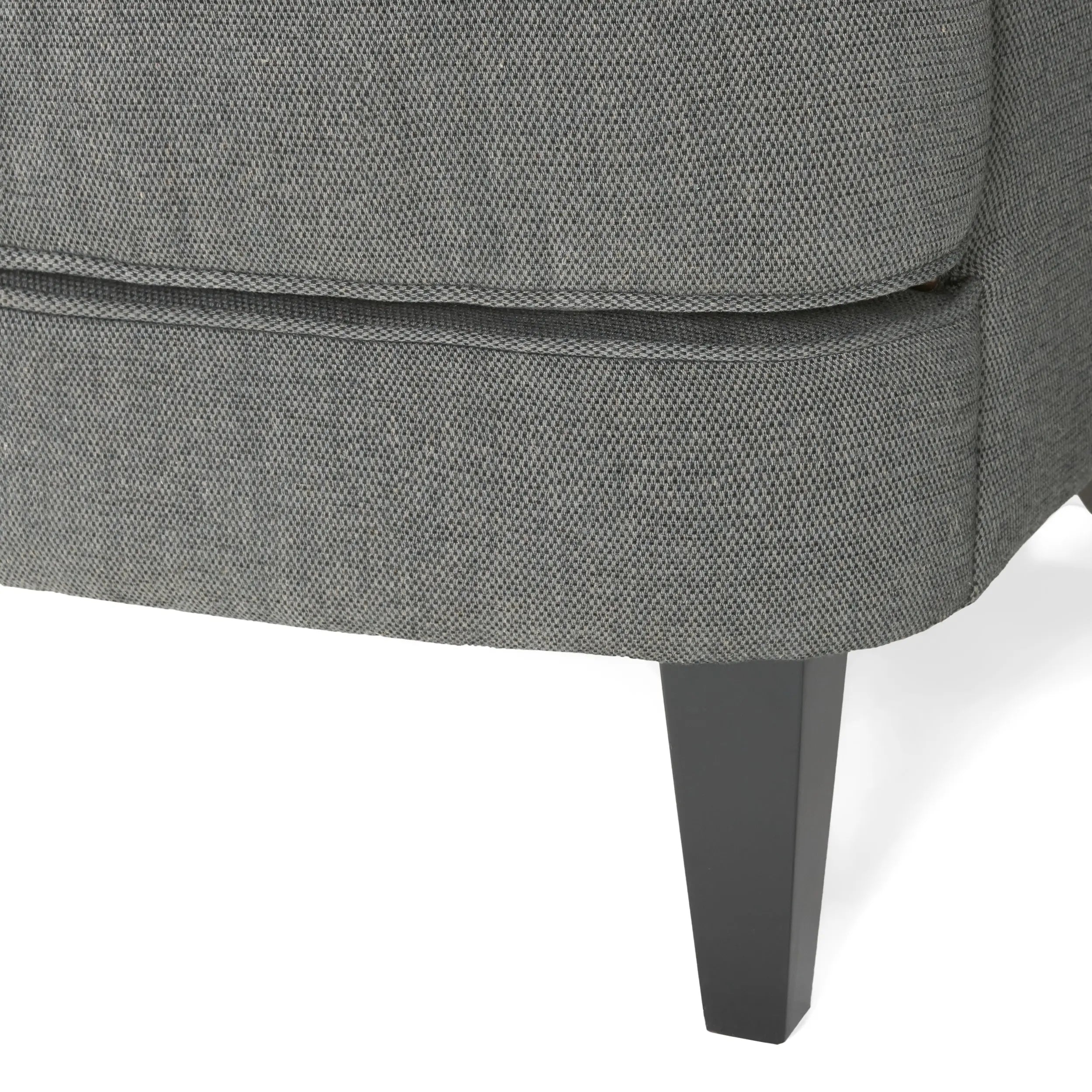 Contemporary Grey Fabric Club Chair and Ottoman Set | Plush Cushioned Armchair with Matching Ottoman – Modern Living Room Next Gen Luxe Solutions