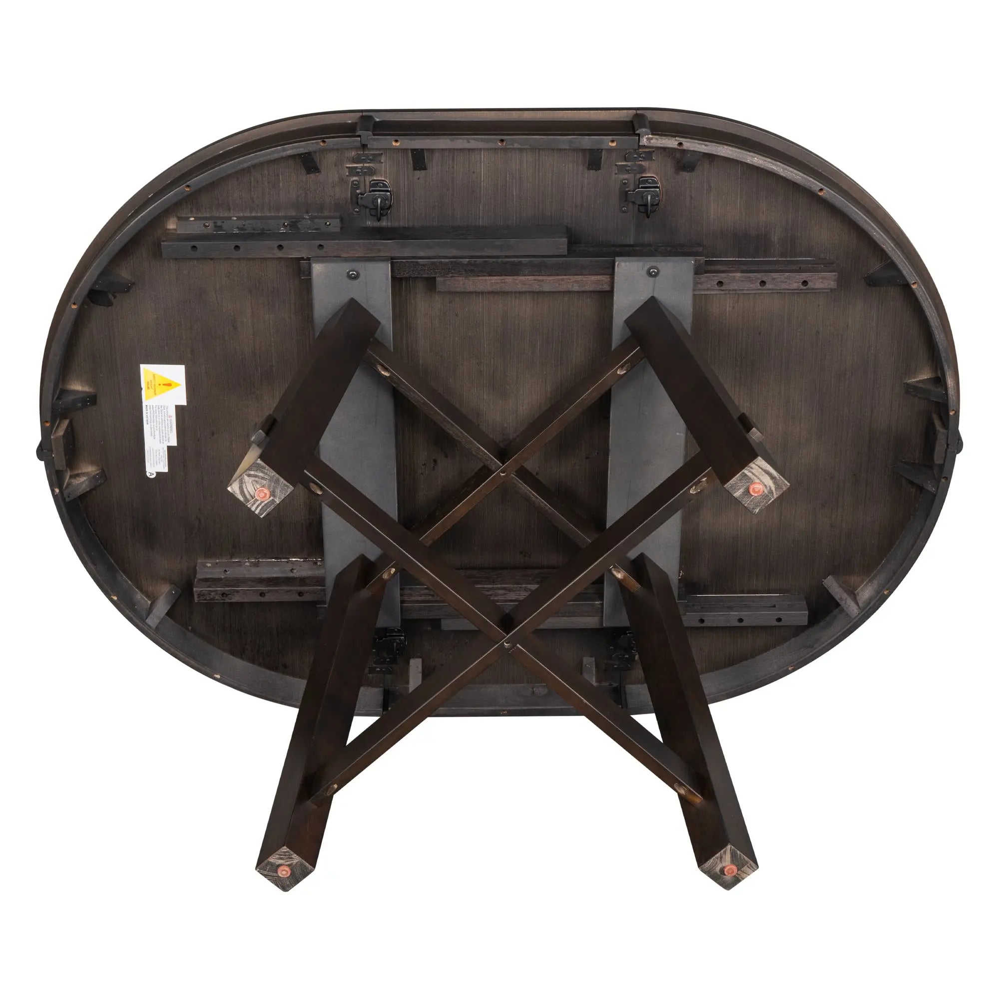TREXM Farmhouse Round Extendable Dining Table with 16" Leaf – Espresso Wood Kitchen Table Next Gen Luxe Solutions