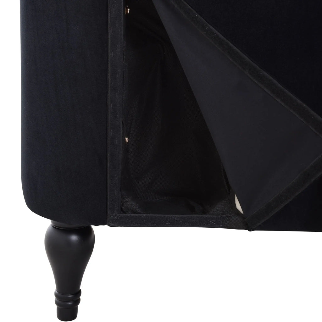 58 Inch Velvet Lounge Chair Button Tufted Right Arm Chaise with Nailhead Decoration Next Gen Luxe Solutions