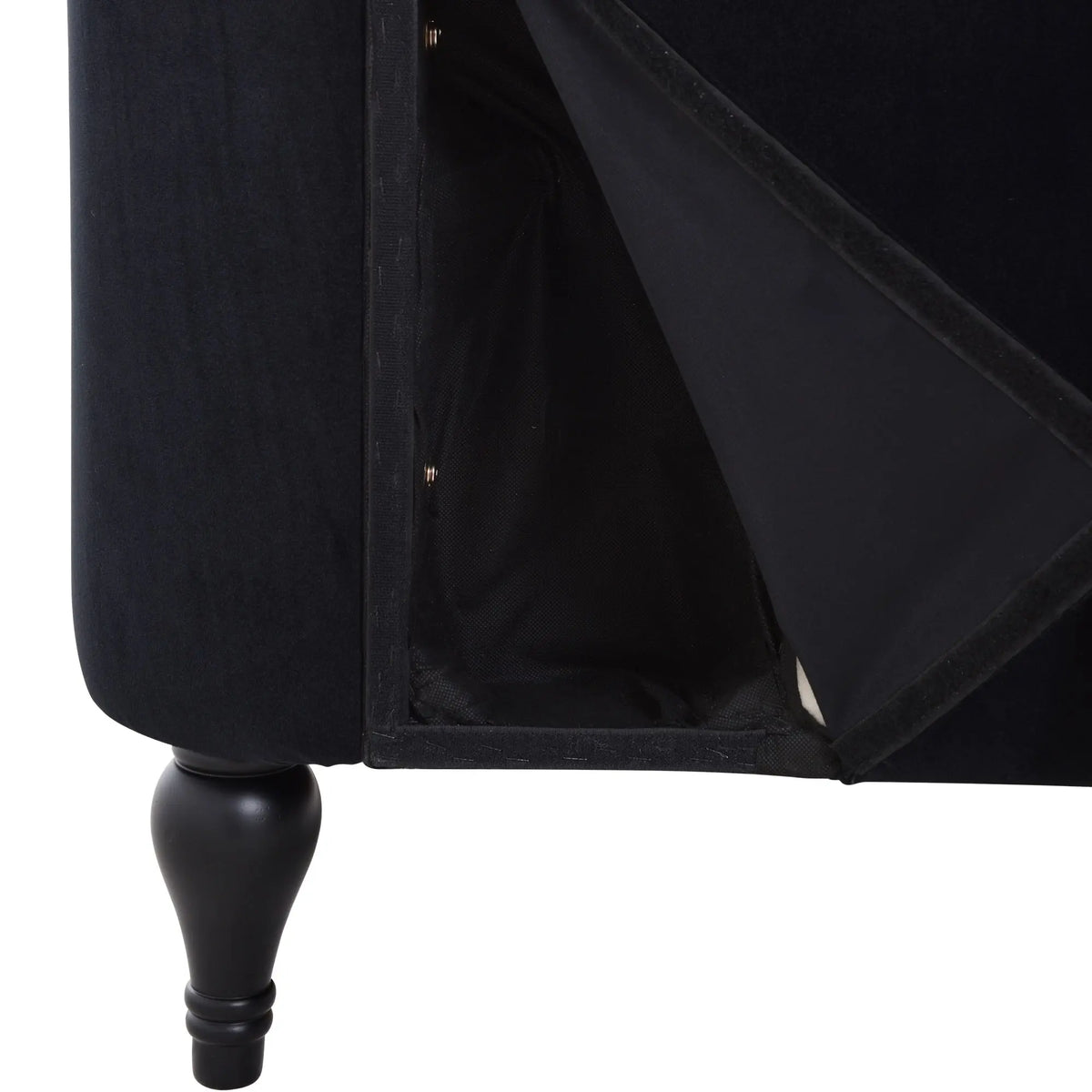 58 Inch Velvet Lounge Chair Button Tufted Right Arm Chaise with Nailhead Decoration Next Gen Luxe Solutions