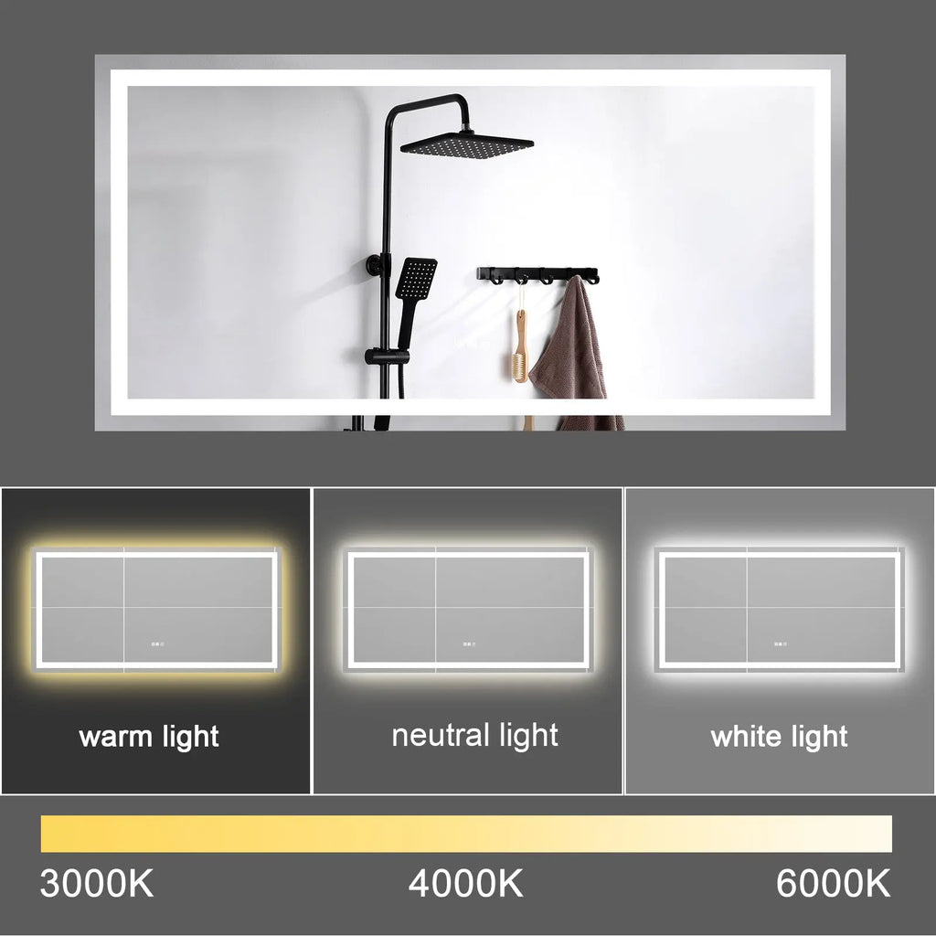 72" x 36" LED Bathroom Vanity Mirror with Anti-Fog & Dimming – Lighted Wall Mirror Next Gen Luxe Solutions