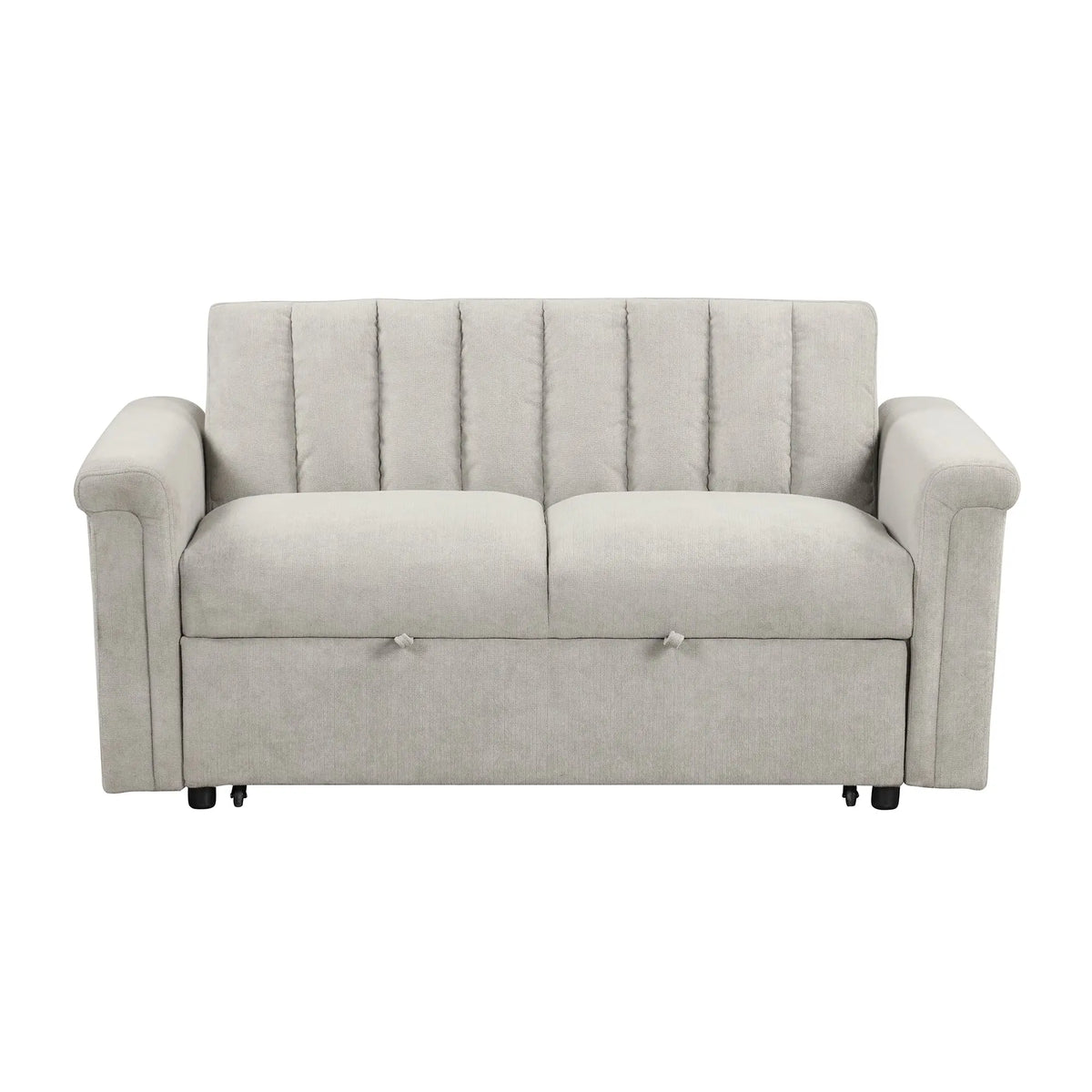 Convertible 2-Seat Sofa Bed | Pull-Out Sleeper Sofa with Adjustable Backrest & Foam + Pocket Spring Cushions in Beige Next Gen Luxe Solutions
